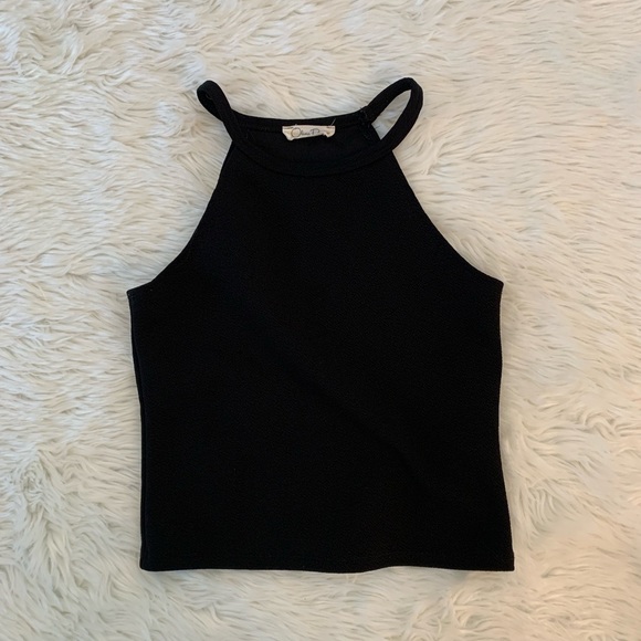 Olivia Rae Tops - Olivia Rae Black Cropped Halter Tank-Top